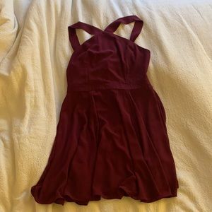 burgundy high neck lulus dress